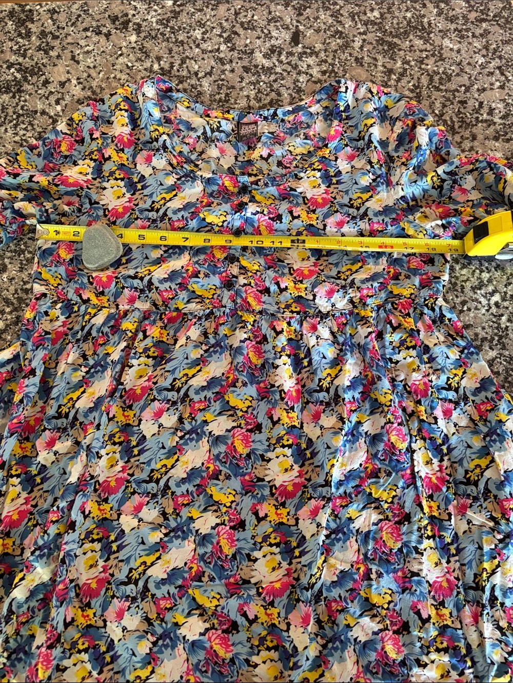Free People Blue Multi Floral Button-Up Peasant Blouse - Picture 11 of 13